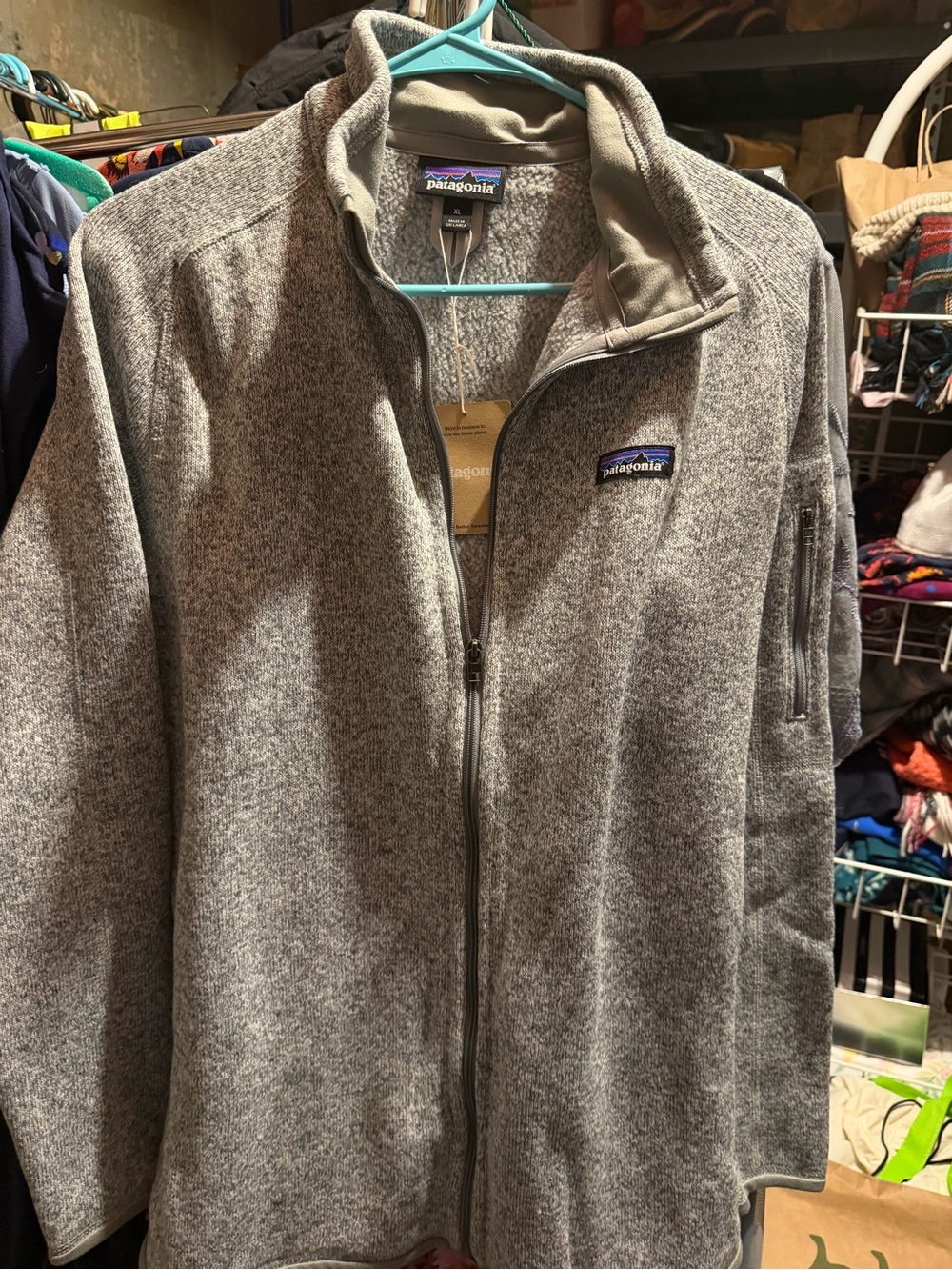 Patagonia Birch White Heather Zip-Up Sweater Jacket